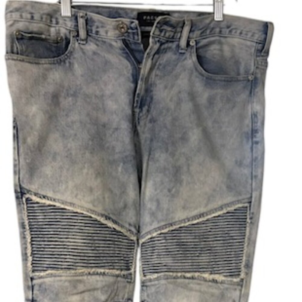 Pac Sun Los Angeles Faded Denim Jeans-Size 34x32-Comfort Stretch-Stacked Skinny